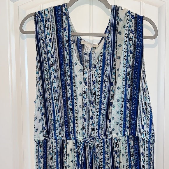 BOHO hippie Flowy blue floral maxi dress plus size 2x cottage core western - Picture 2 of 10